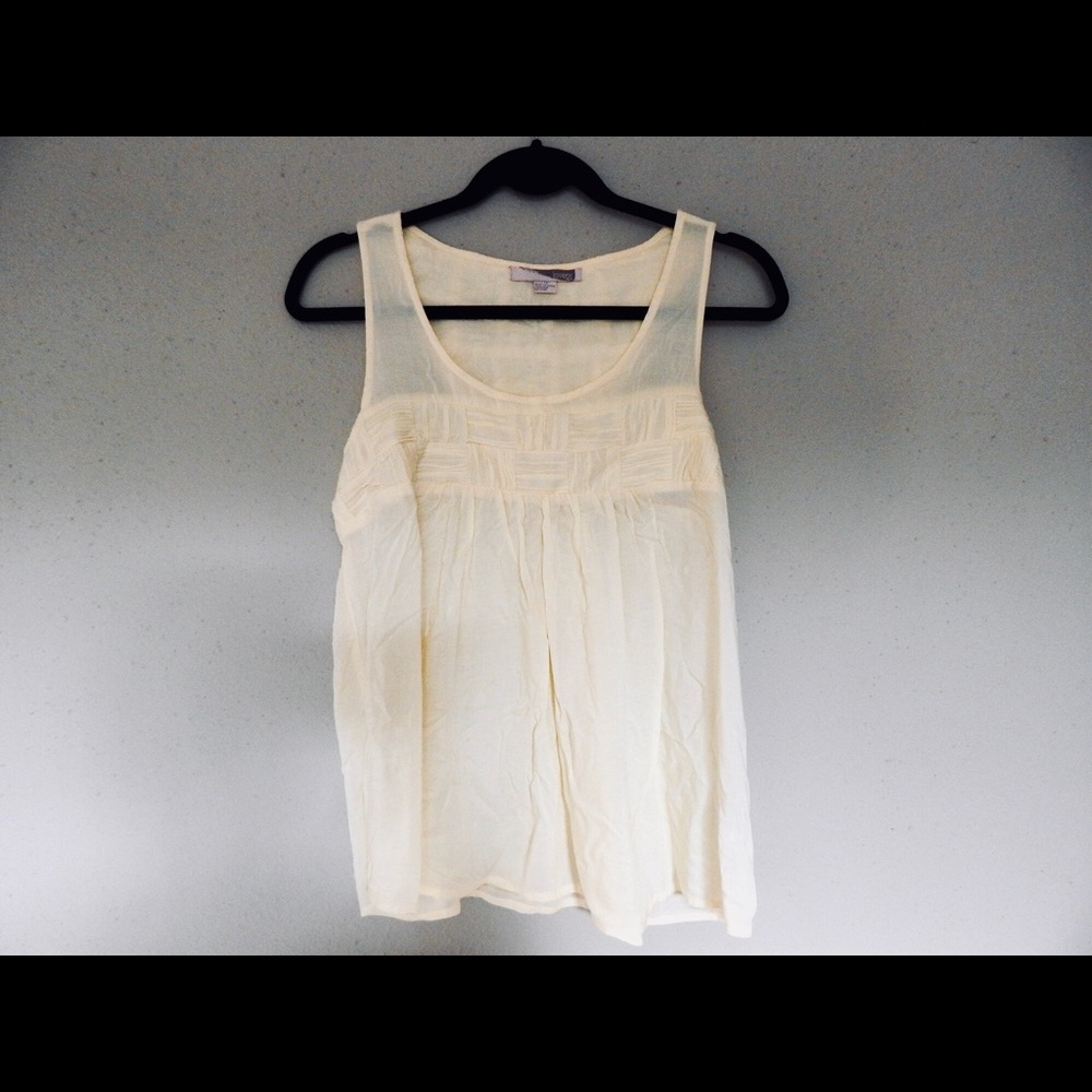 Yellow Sleeveless Embroidered Bib Front Tank Top